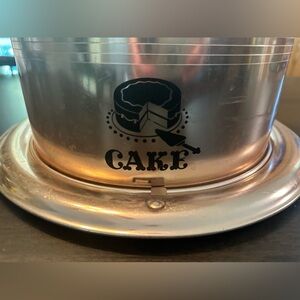 Vintage West Bend 1950s Rose Copper‎ Metal locking Cake Carrier 14.5" dia.